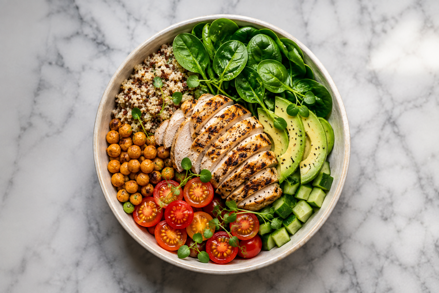 Healthy prepared meal